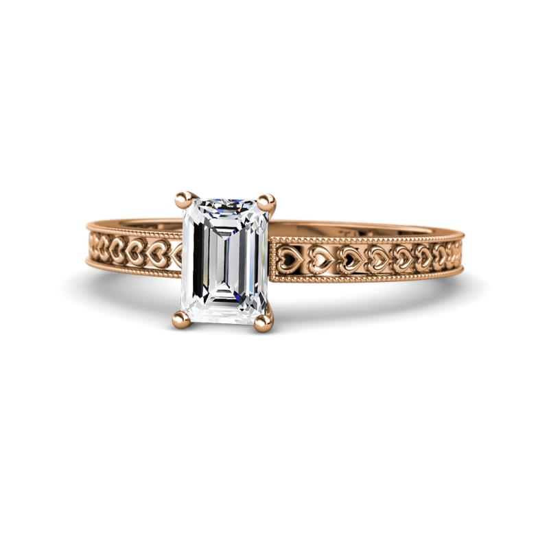 Janina Classic Emerald Cut Diamond Solitaire Engagement Ring 