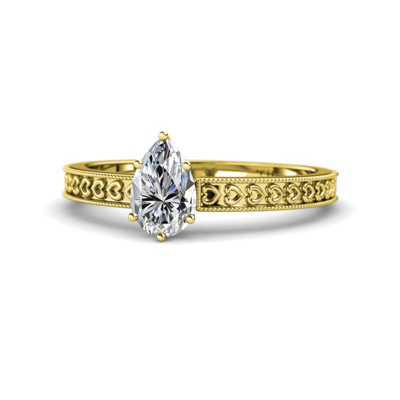 Janina Classic Pear Cut Diamond Solitaire Engagement Ring 
