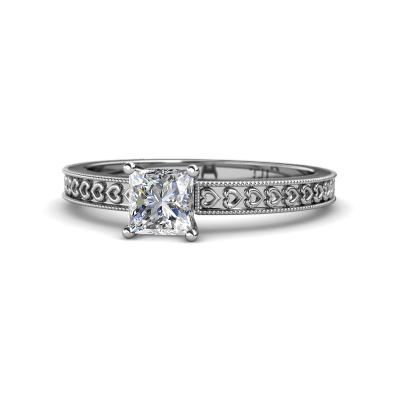 Janina Classic Princess Cut Diamond Solitaire Engagement Ring 