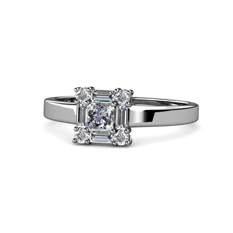 Saarah Princess Cut Diamond Halo Promise Ring 