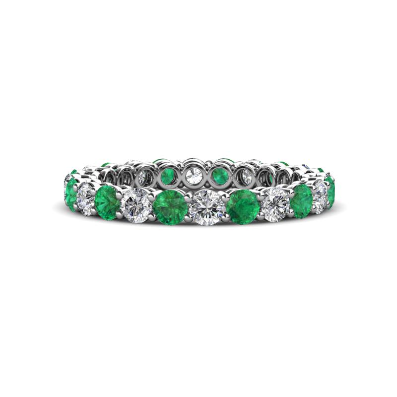 Tiffany 2.80 mm Emerald and Diamond Eternity Band 