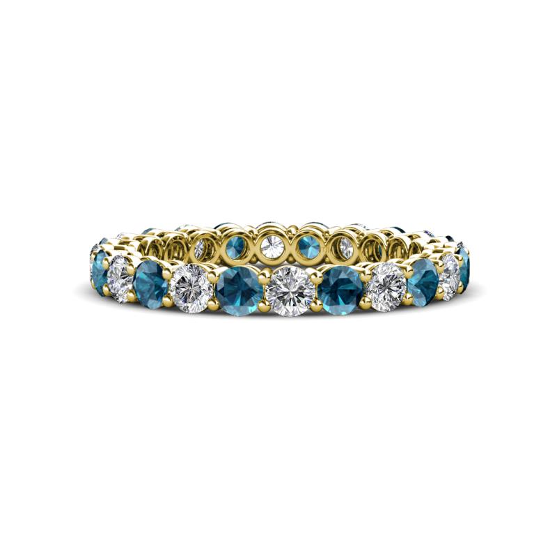 Tiffany 2.80 mm Round Blue and White Diamond Eternity Band 