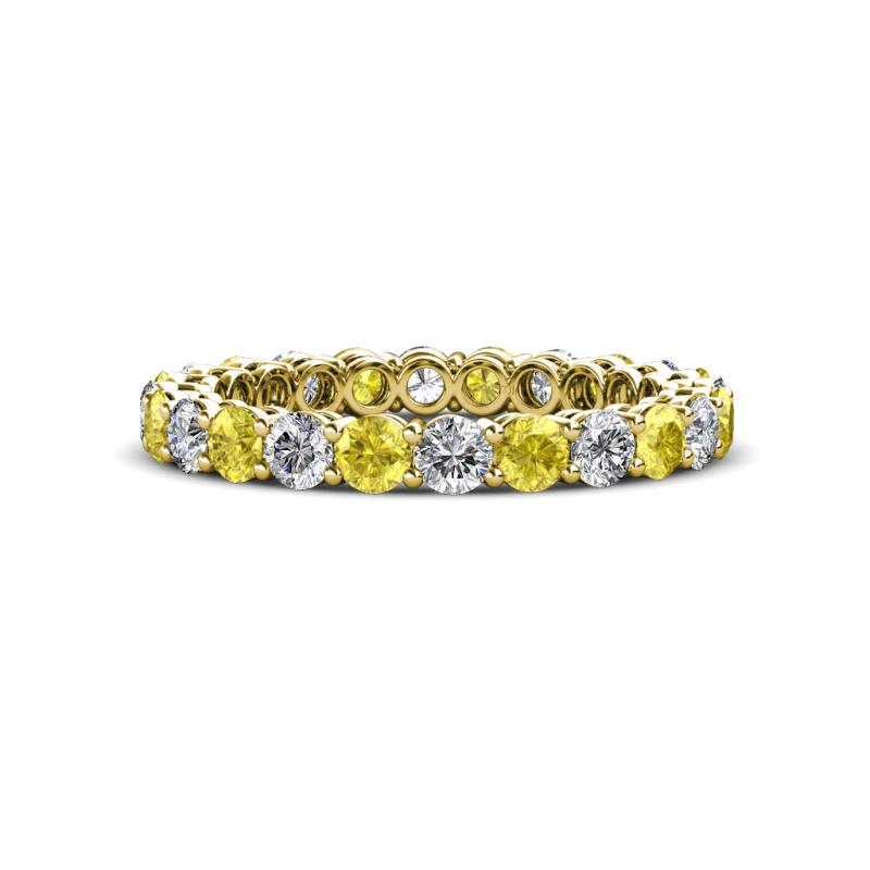 Tiffany 2.80 mm Diamond and Yellow Sapphire Eternity Band 