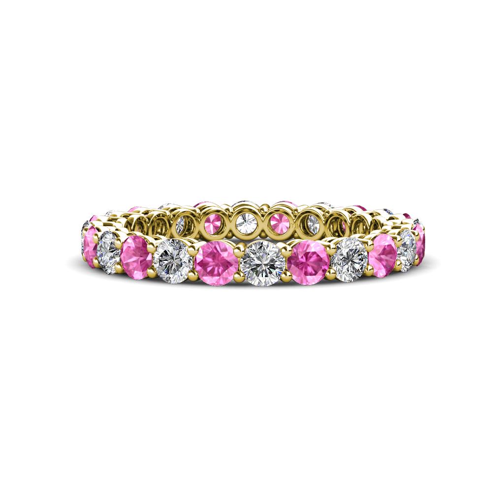 Tiffany 2.80 mm Round Pink Sapphire and Diamond Eternity Band 