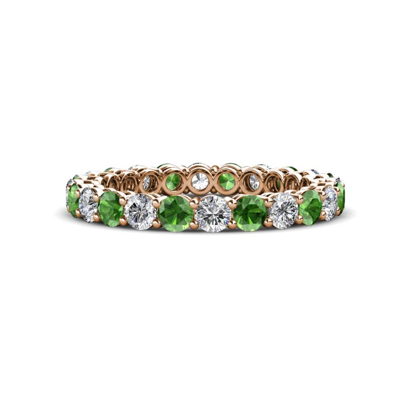 Tiffany 2.80 mm Green Garnet and Diamond Eternity Band 