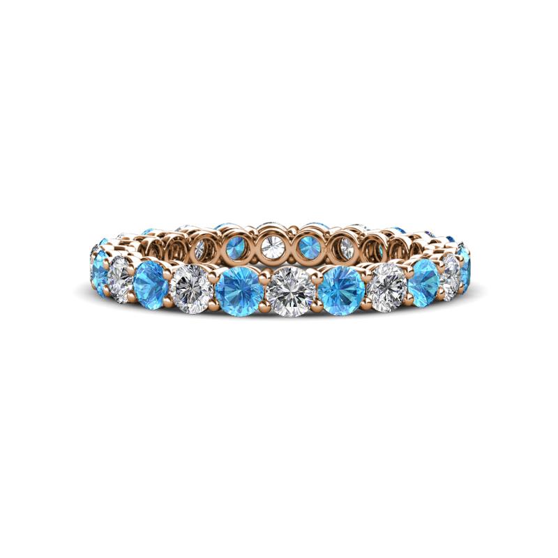 Tiffany 2.80 mm Blue Topaz and Diamond Eternity Band 