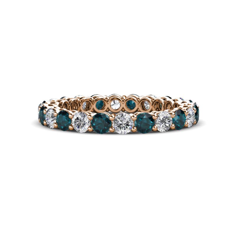 Tiffany 2.80 mm London Blue Topaz and Diamond Eternity Band 