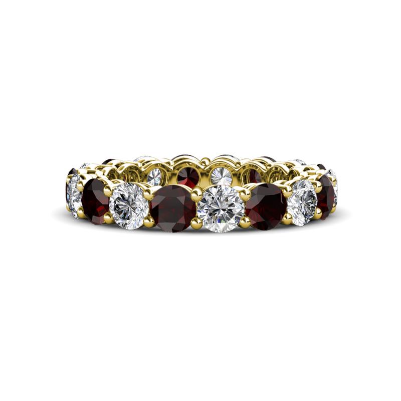 Tiffany 3.80 mm Red Garnet and Diamond Eternity Band 