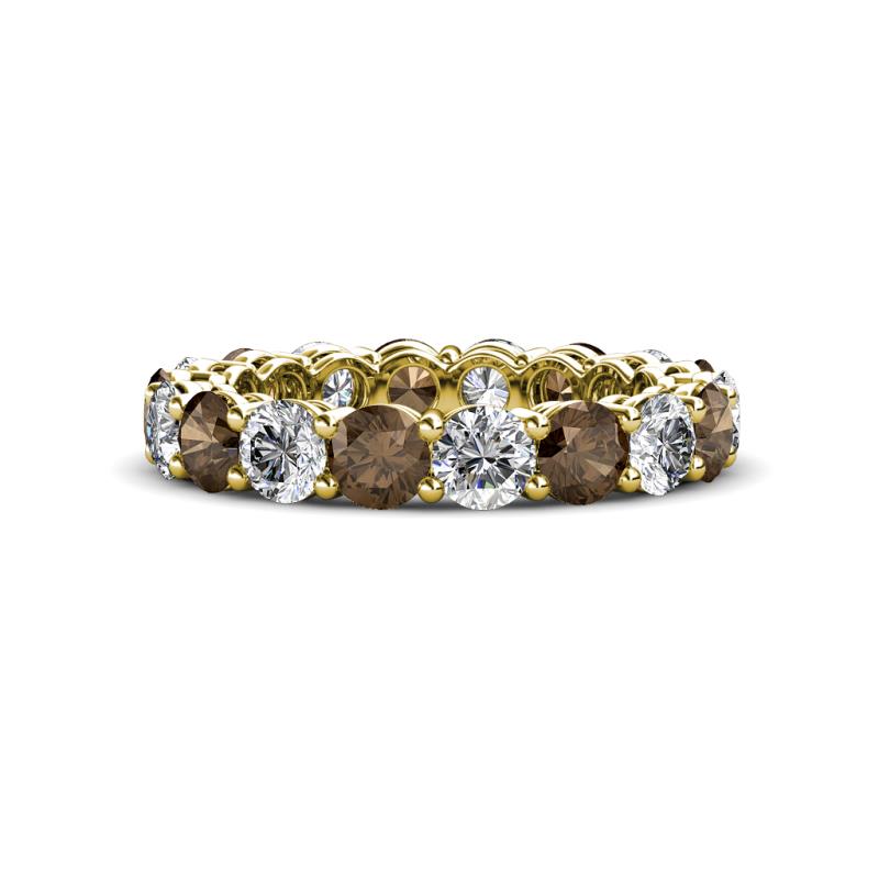 Tiffany 3.80 mm Smoky Quartz and Diamond Eternity Band 