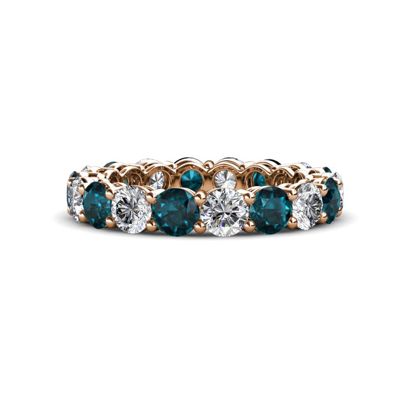 Tiffany 3.80 mm London Blue Topaz and Diamond Eternity Band 