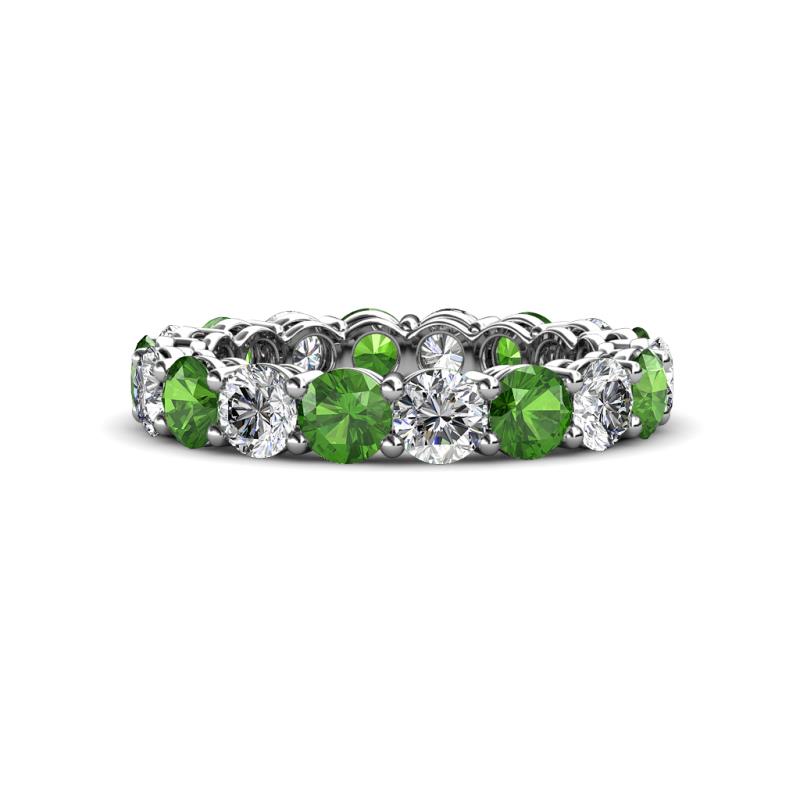 Tiffany 3.80 mm Green Garnet and Diamond Eternity Band 