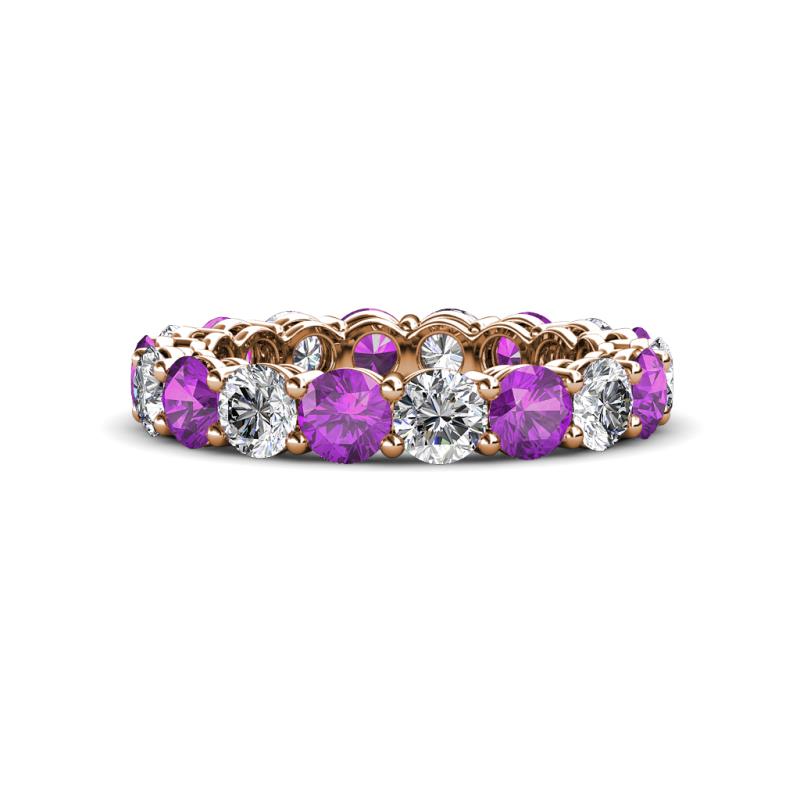 Tiffany 3.80 mm Amethyst and Diamond Eternity Band 