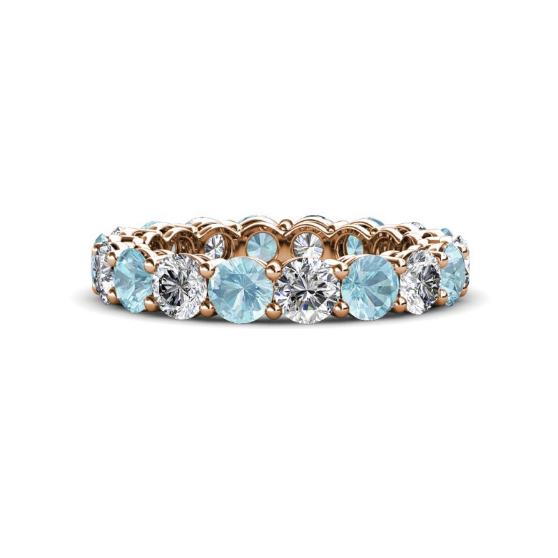 Tiffany 3.80 mm Aquamarine and Diamond Eternity Band 