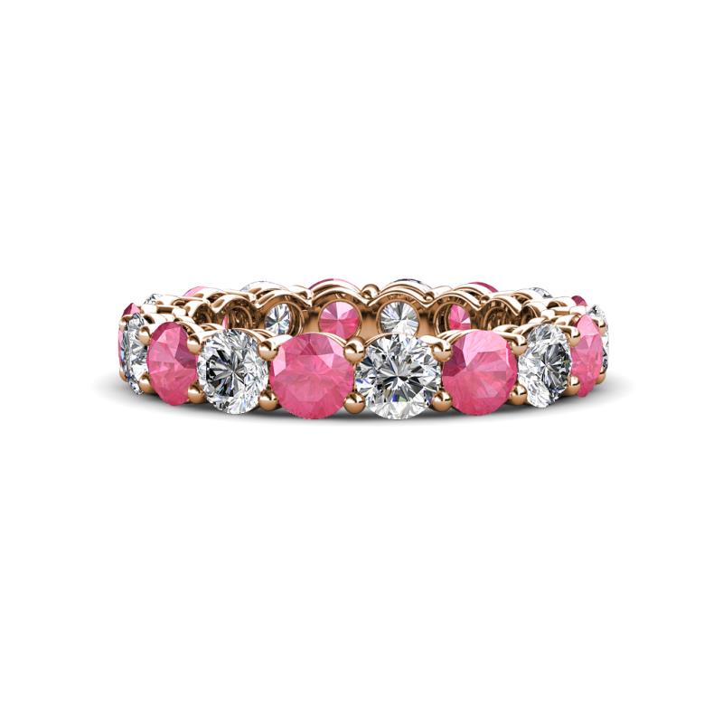 Tiffany 3.80 mm Pink Tourmaline and Diamond Eternity Band 