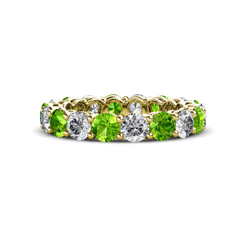 Tiffany 3.80 mm Peridot and Diamond Eternity Band 