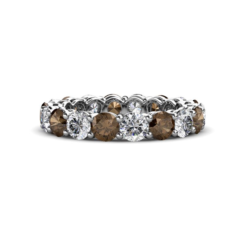 Tiffany 3.80 mm Smoky Quartz and Diamond Eternity Band 