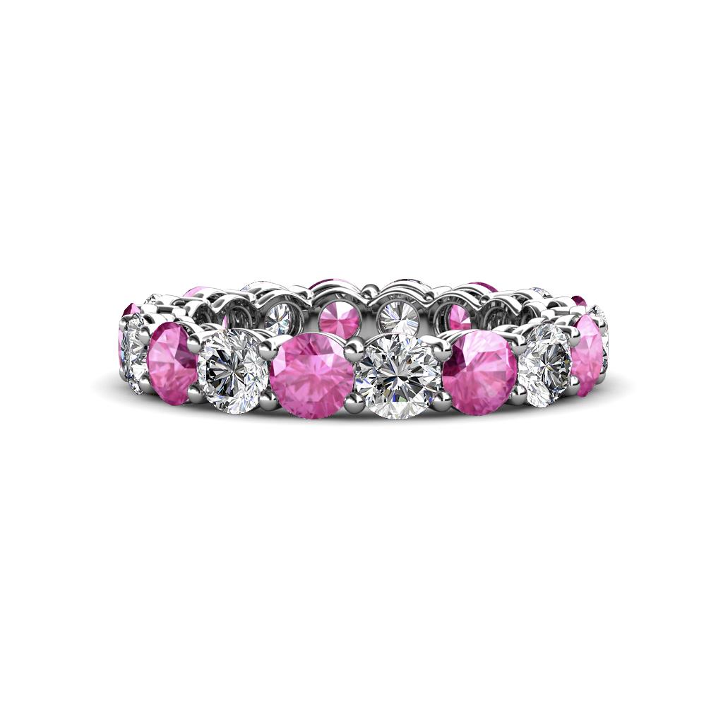 Tiffany 3.80 mm Pink Sapphire and Diamond Eternity Band 