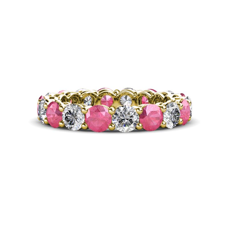 Tiffany 3.80 mm Diamond and Pink Tourmaline Eternity Band 