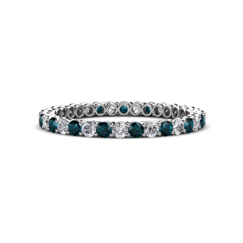 volgorde Saai genezen Tiffany London Blue Topaz and Diamond Womens Eternity Ring Stackable 0.91  ctw* 14K White Gold | TriJewels