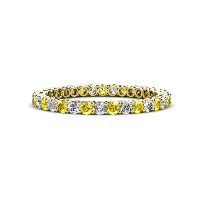 Tiffany 2.00 mm Diamond and Yellow Sapphire Eternity Band 
