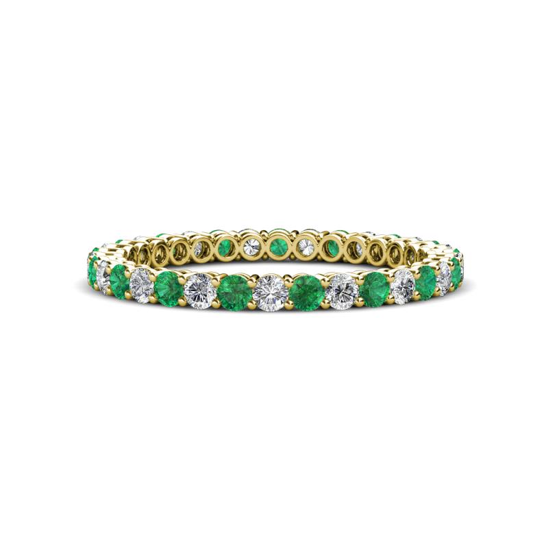 Tiffany 2.00 mm Emerald and Diamond Eternity Band 