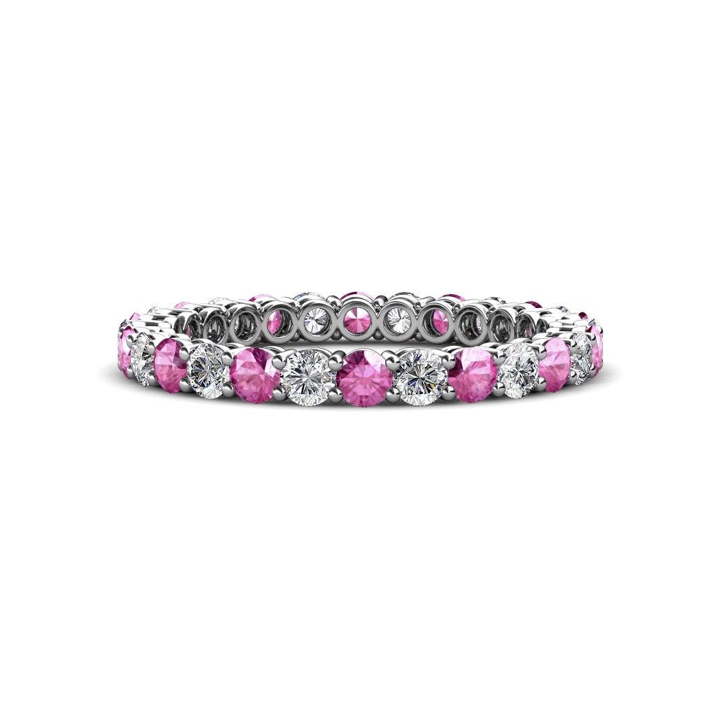 Tiffany 2.40 mm Pink Sapphire and Diamond Eternity Band 