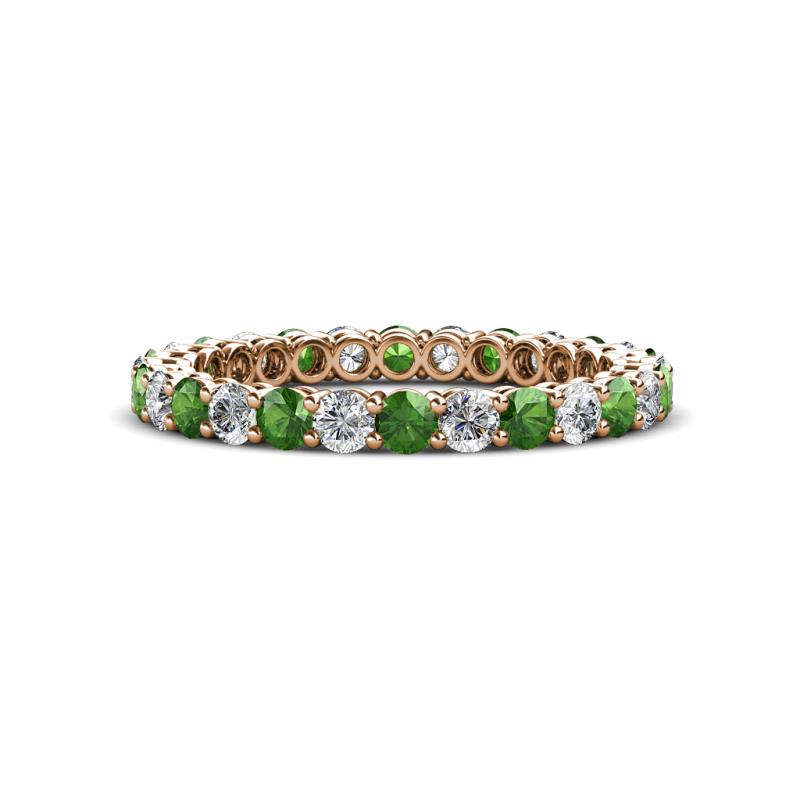 Tiffany 2.40 mm Green Garnet and Diamond Eternity Band 