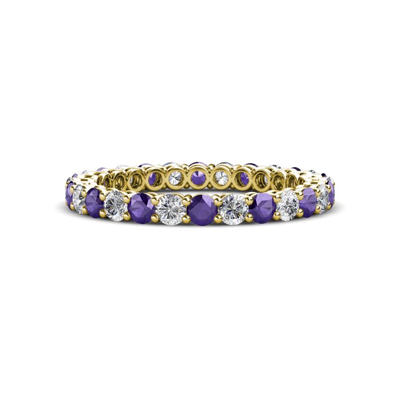 Tiffany 2.40 mm Iolite and Diamond Eternity Band 