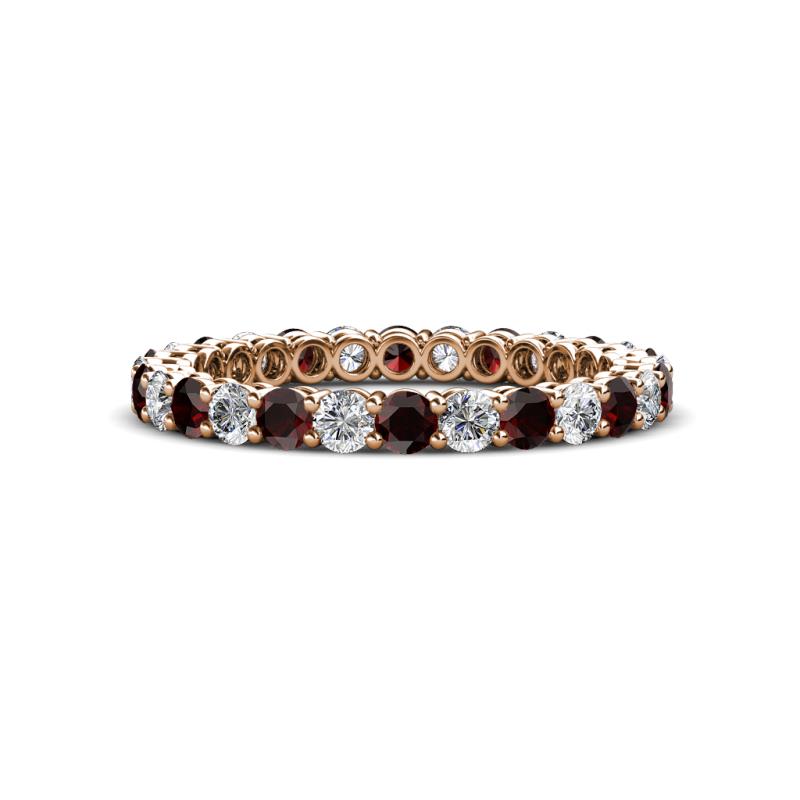 Tiffany 2.40 mm Red Garnet and Diamond Eternity Band 