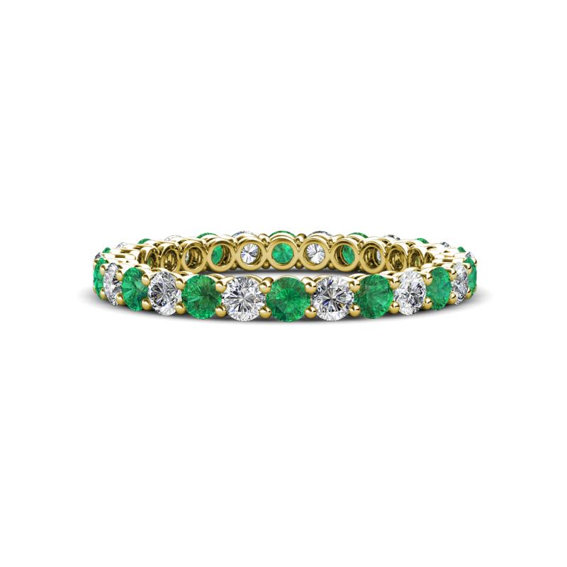 Tiffany 2.40 mm Emerald and Diamond Eternity Band 