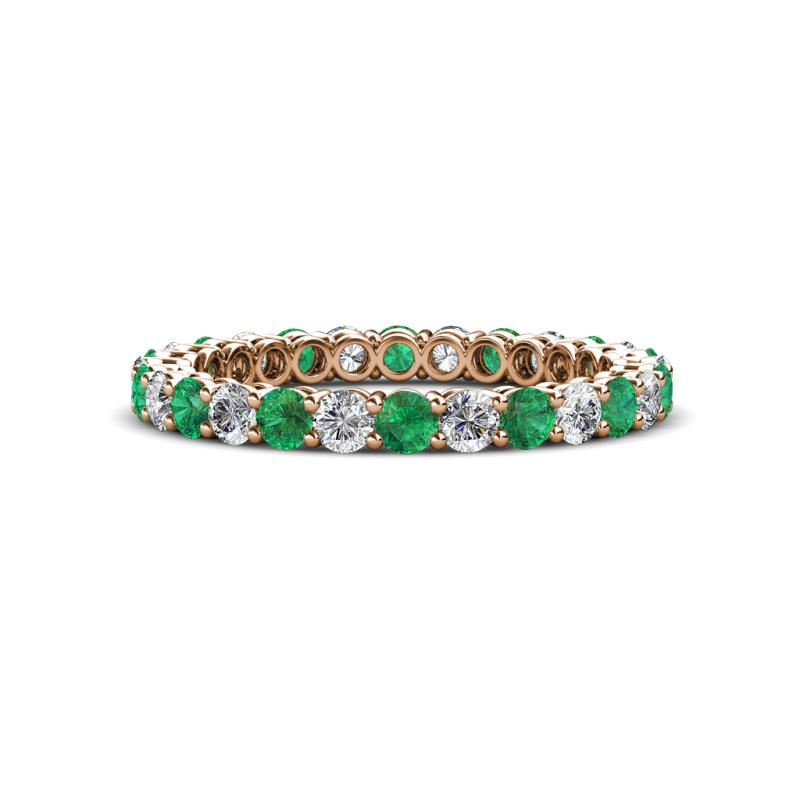 Tiffany 2.40 mm Emerald and Diamond Eternity Band 