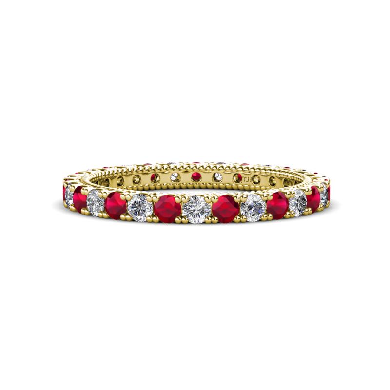 Ellen 2.40 mm Ruby and Diamond Eternity Band 