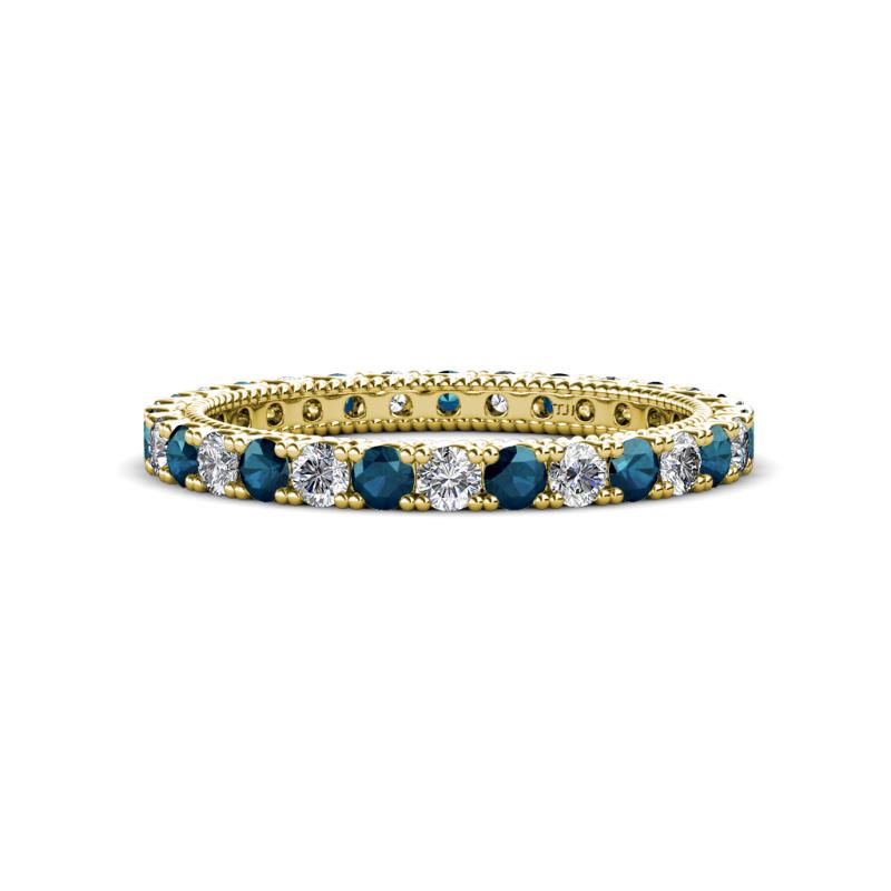 Ellen 2.40 mm Blue and White Diamond Eternity Band 