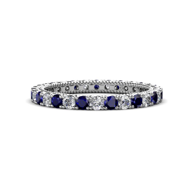 Ellen 2.40 mm Blue Sapphire and Diamond Eternity Band 