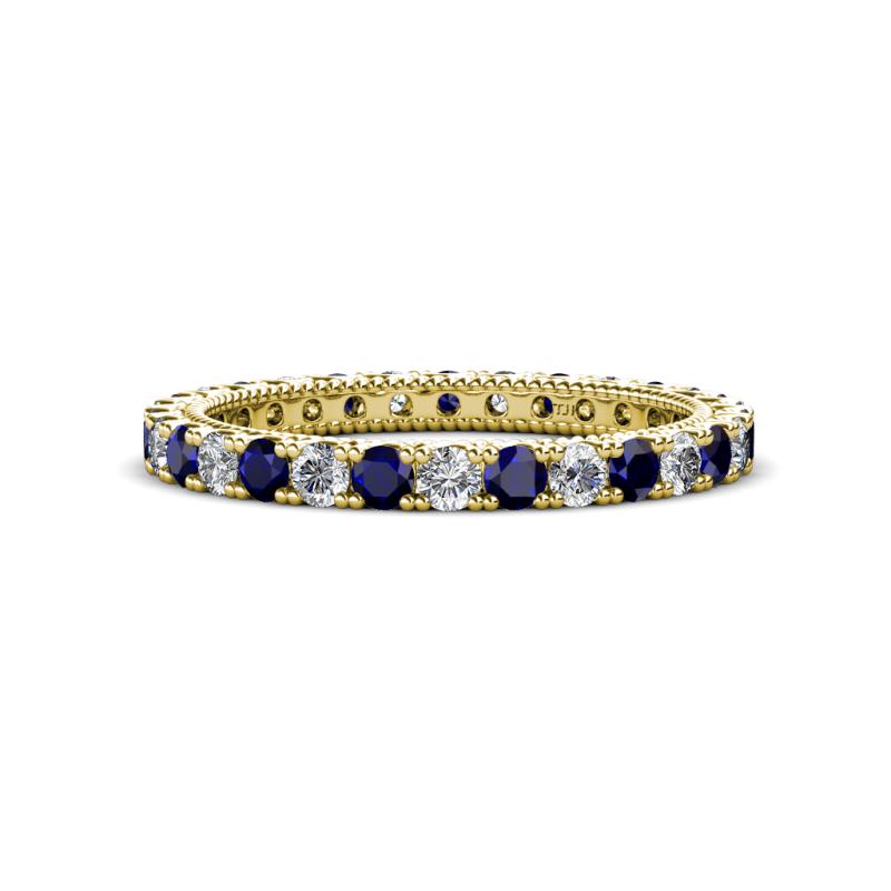 Ellen 2.40 mm Blue Sapphire and Diamond Eternity Band 