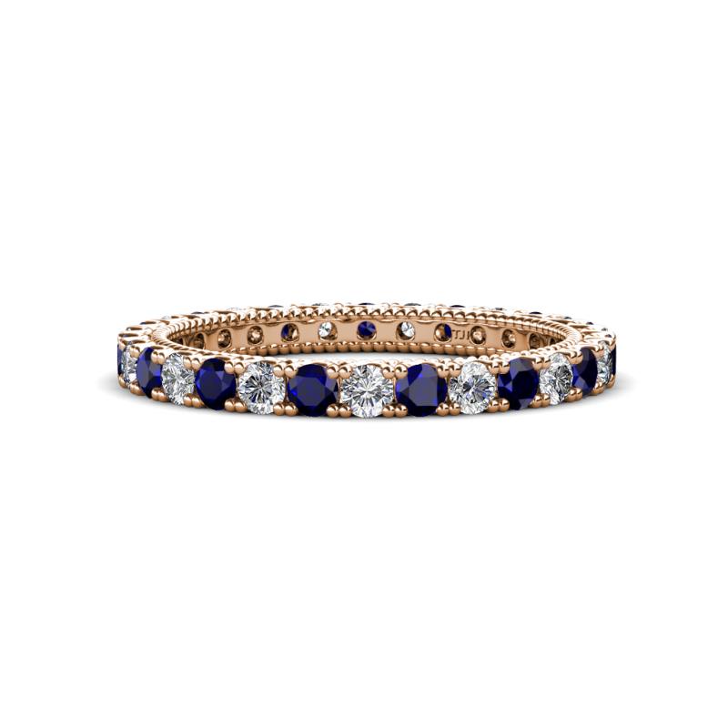 Ellen 2.40 mm Blue Sapphire and Diamond Eternity Band 