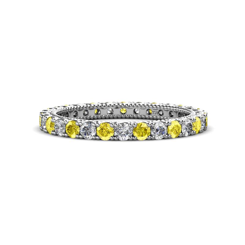 Ellen 2.40 mm Yellow Sapphire and Diamond Eternity Band 