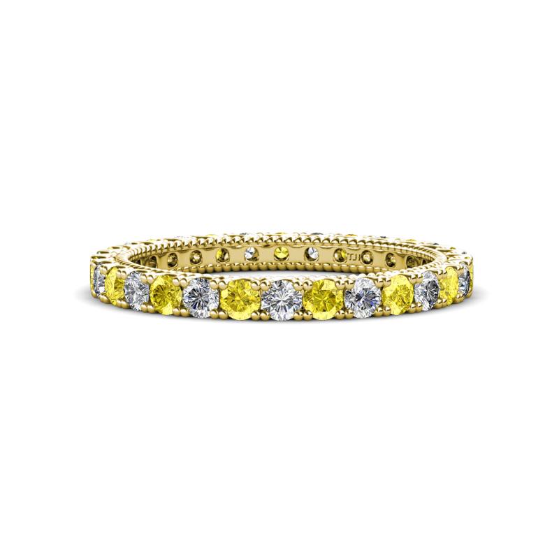 Ellen 2.40 mm Yellow Sapphire and Diamond Eternity Band 