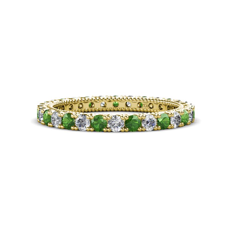 Ellen 2.40 mm Green Garnet and Diamond Eternity Band 