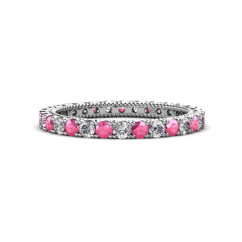 Ellen 2.40 mm Pink Tourmaline and Diamond Eternity Band 