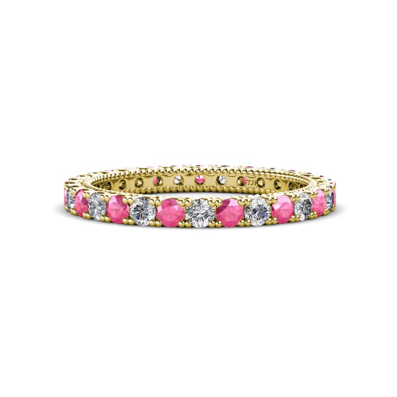 Ellen 2.40 mm Pink Tourmaline and Diamond Eternity Band 