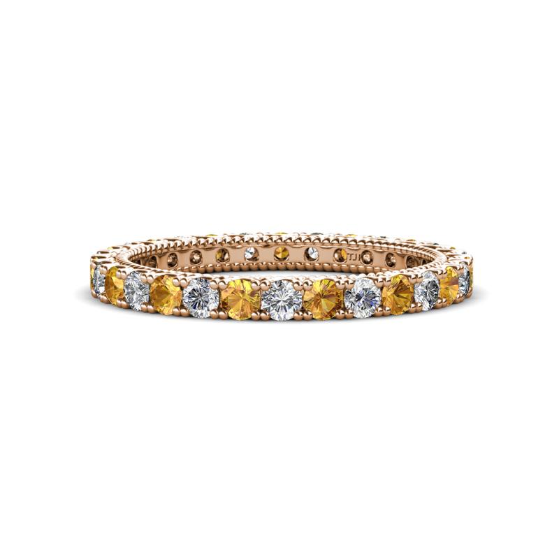 Ellen 2.40 mm Citrine and Diamond Eternity Band 