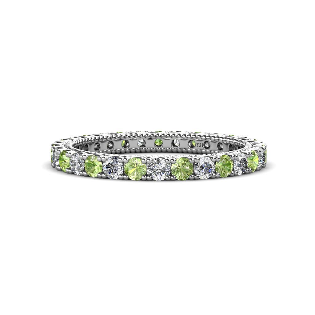 Ellen 2.40 mm Peridot and Diamond Eternity Band 