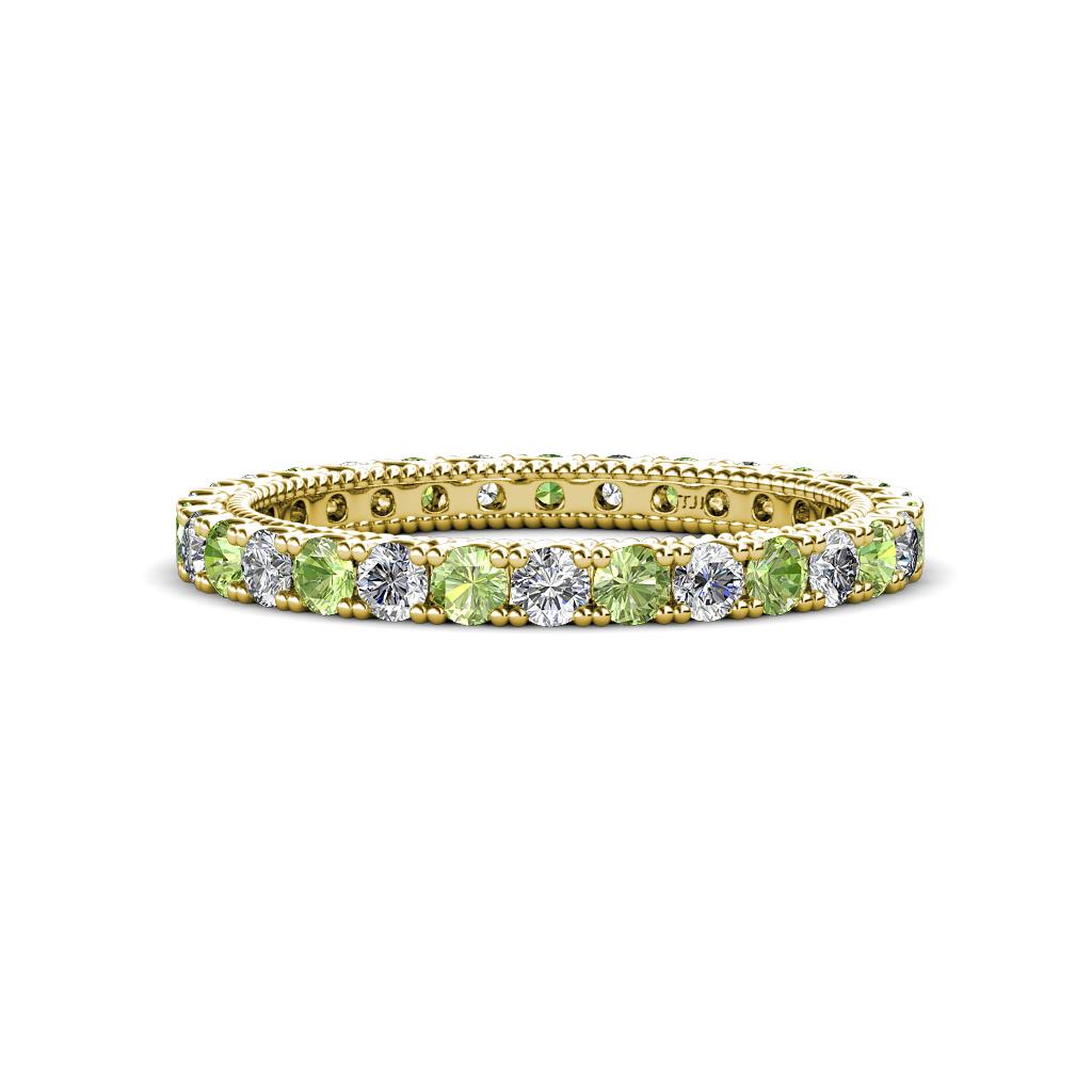 Ellen 2.40 mm Peridot and Diamond Eternity Band 