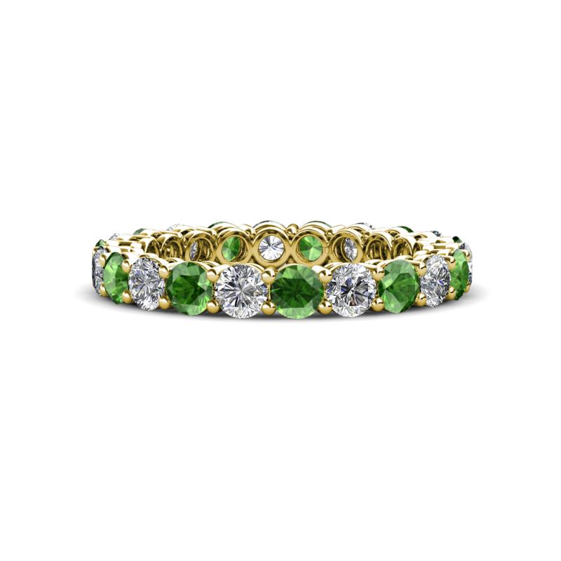 Tiffany 3.00 mm Diamond and Green Garnet Eternity Band 
