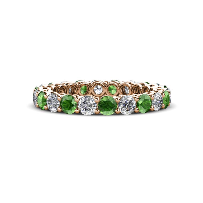 Tiffany 3.00 mm Green Garnet and Diamond Eternity Band 