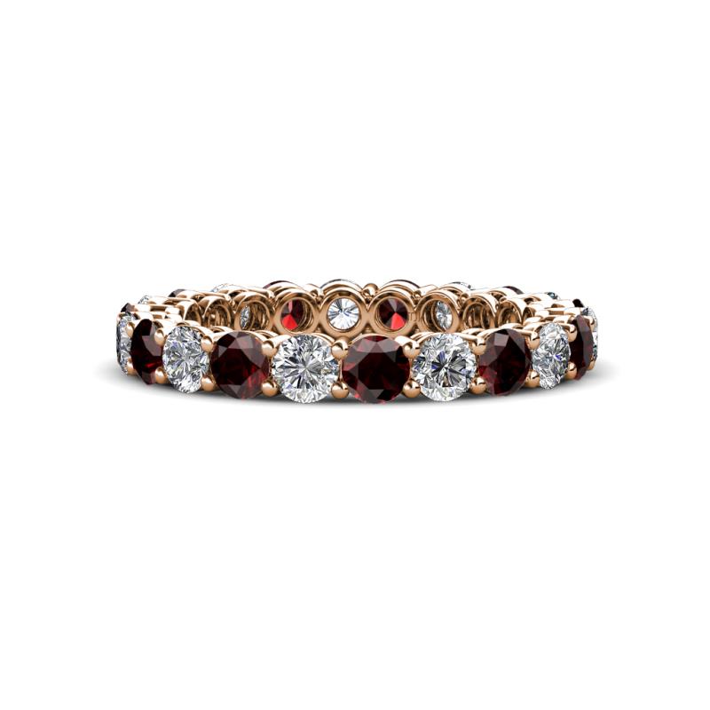 Tiffany 3.00 mm Red Garnet and Diamond Eternity Band 