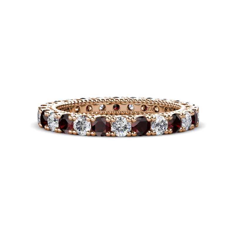 Ellen 2.70 mm Red Garnet and Diamond Eternity Band 