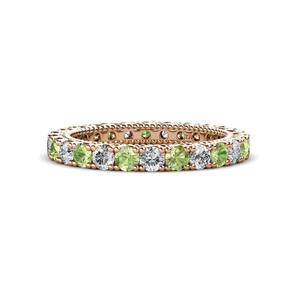 Ellen 2.70 mm Peridot and Diamond Eternity Band 