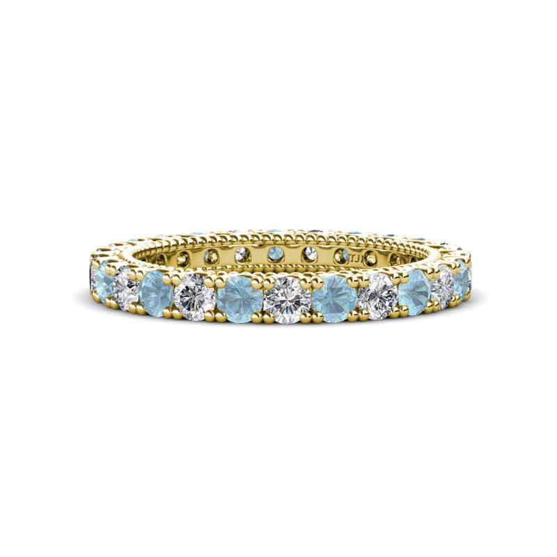 Ellen 2.70 mm Aquamarine and Diamond Eternity Band 